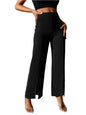 Shasmi Black Womens Dress Pants Stretchy Work Slacks Business Casual Office Bootcut Leg Elastic Waist Regular Fit Plazzo Trouse