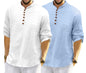 Royalscout MenS Cotton Polyester Blend Solid Regular Fit Full Sleeve Short Kurta | Ethnic, Lightweight Summer Kurta For Daily &