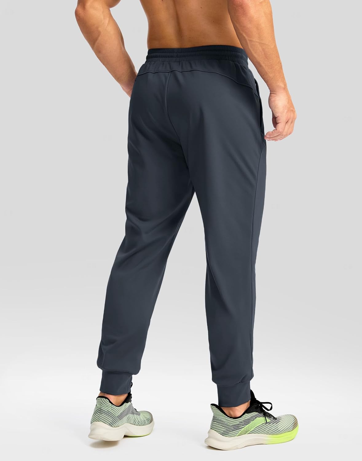 CB-COLEBROOK Mens Fleece Joggers with Zipper Pockets Solid TreckPants Water Resistant Athletic Workout Gym Sweatpants for Men (