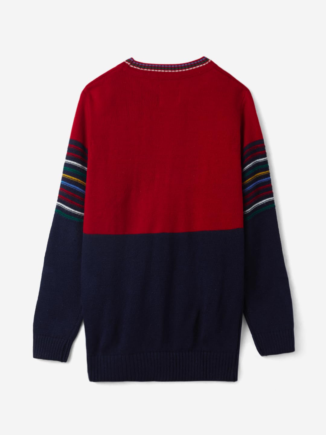 The Souled Store Official Disney: Mickey Mouse Boys Red and Navy Long Sleeve Round Neck Sweaters Boys Knit Sweaters for Kids Ch