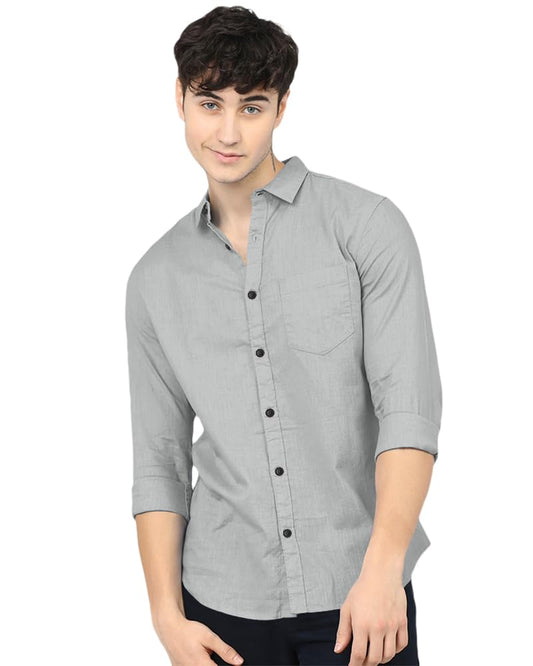 Eyebogler MenS Casual Solid Shirt Cement Grey