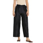 Fabindia Women Silk Drawstring Ijar Straight Pant Cotton_S Black