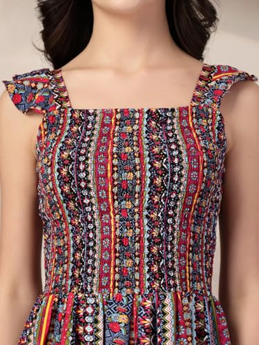 Style Quotient Women Printed Multi Color Sleeveless Dress