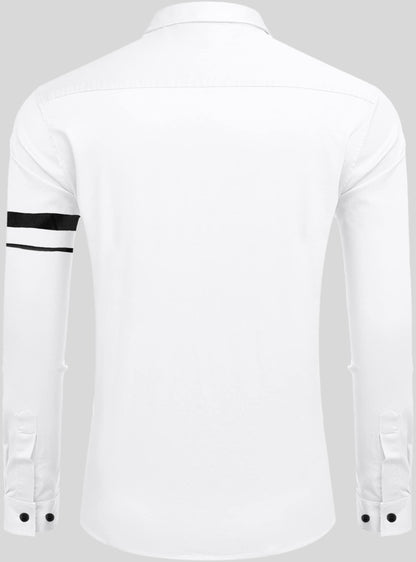 Zartha MenS Regular Fit Striped Pattern Cotton Blend Shirt With Collared Neck Long Sleeve And Standard Length | Shirt For Man