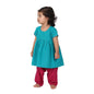 Fabindia Baby Girl's Cotton Printed Regular Salwar Set (102706702_Teal