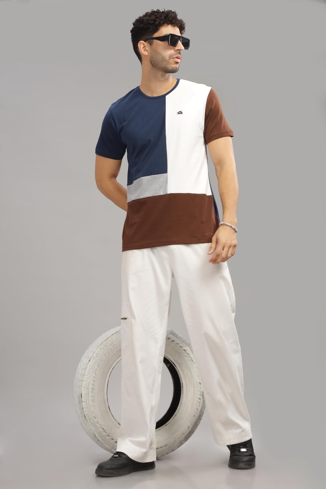 ADRO Tshirt for MenMulti Color T-Shirt for MenCotton T-ShirtMens TshirtRN8-24-SBWHBR