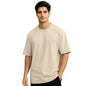Nobero MenS Solid Oversized Fit T-Shirt (1M-Twts-R0039_Sand