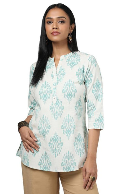 Soch Womens Beige Cotton Flex Ethnic Motifs Tunic