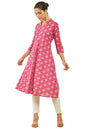 Soch Womens Cotton Slub Bandhani Print A-Line Kurta
