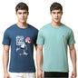 Pinkmint Combo T-Shirt for Men Cotton Blend Casual Half Sleeve T-Shirt l Active wear l Regular Home T-Shirt (Pack of 2)