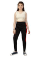 Aarika Girls' Regular Track Pants (Black-Red, 13 Years-14 Years)