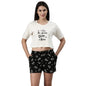 Pepe Jeans Cotton Knee Length Crop T-Shirt And Shorts Night Wear For Women Relaxed (Wstsp03-02_White_M)