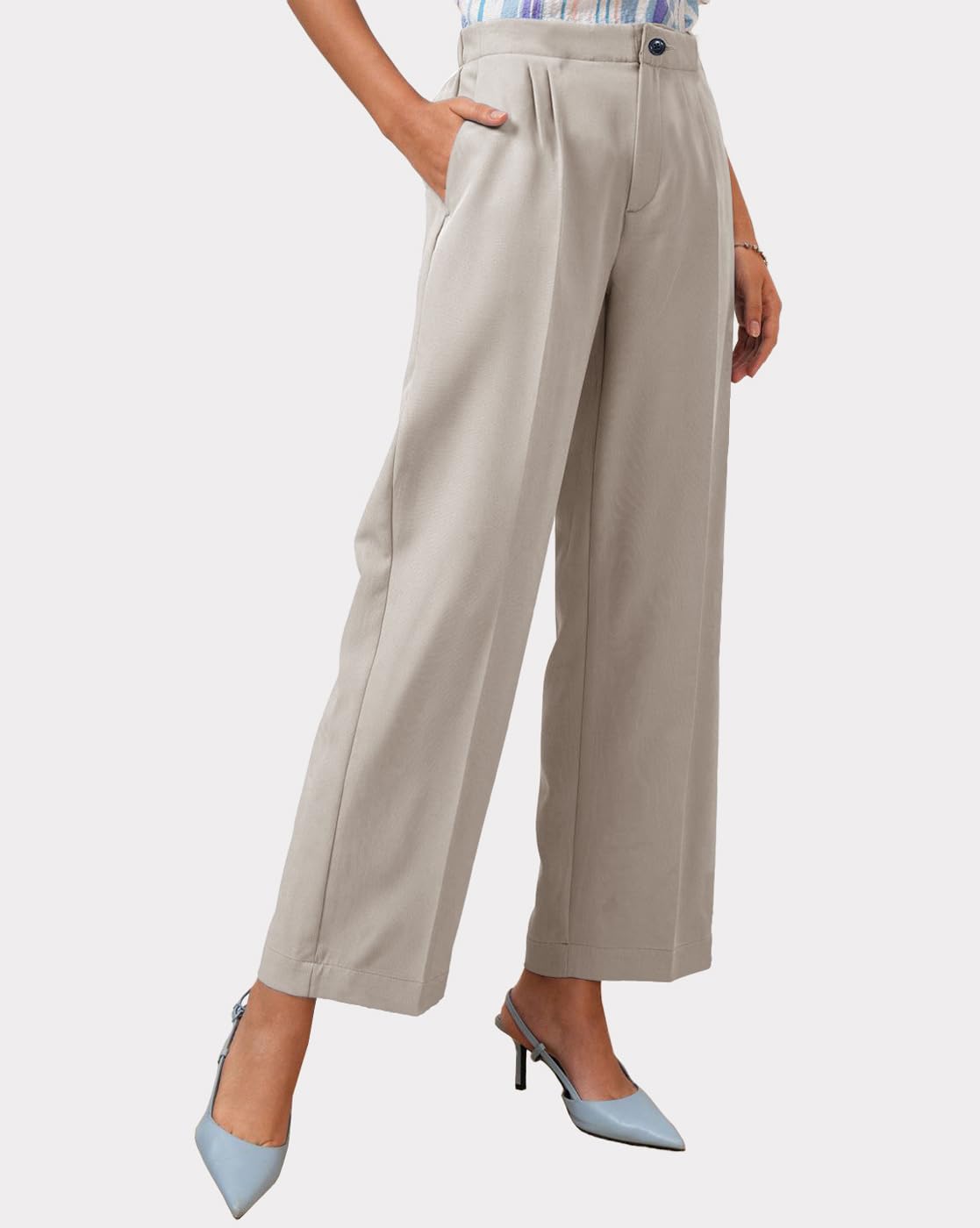 Noble Monk Women Regular Fit Casual Pant| High Waist Trouser | Wide Leg Trousers For Women