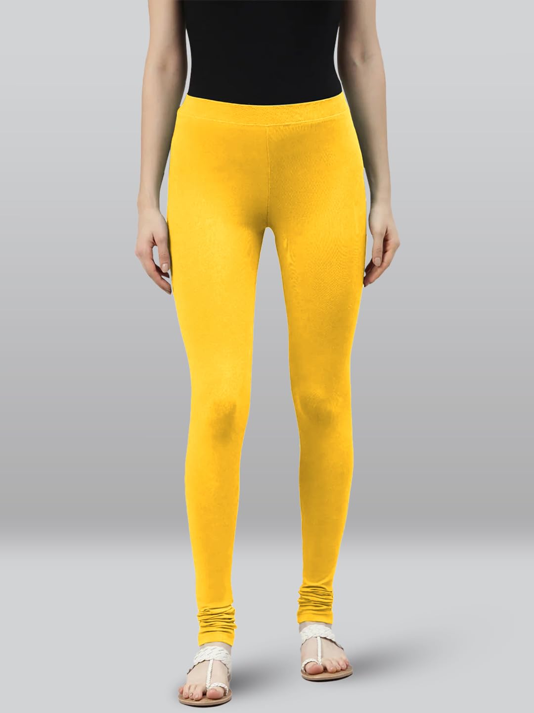 Lyra Premium Viscose Full Length Churidar Leggings For Women Yellow