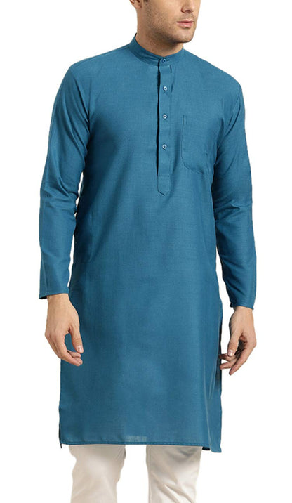 Sojanya (Since 1958 MenS Cotton Peacock Blue Only Kurta Size: 36