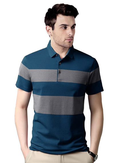 Noble Monk Mens Colorblocked Polo T-Shirt