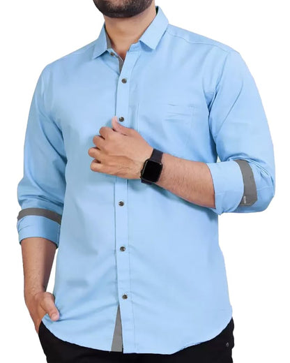 Eyebogler Men Casual Regular Fit Cotton Shirt