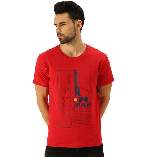 Veirdo Mens Marvel Iron Man Saga Original Marvel Printed Original Short Sleeve T-Shirt
