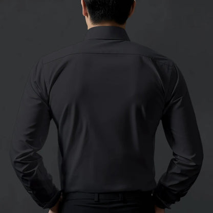 Deelmo MenS Stylish Solid Satin Casual Shirt For Men Full Sleeves| Poly Satin Silk Shirt Black