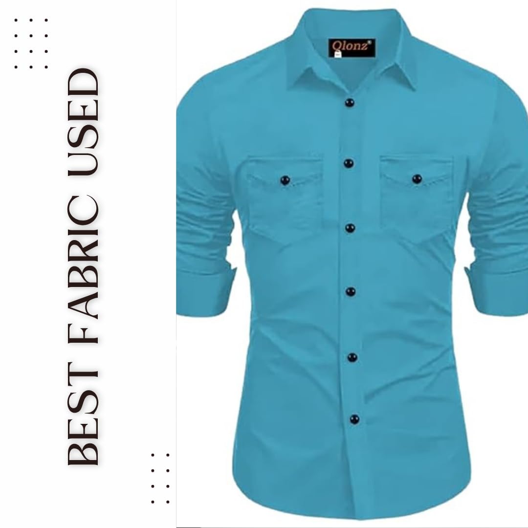 Rebelify Double Pocket With Flap Men Cargo Cotton Shirt