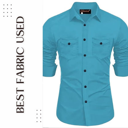 Rebelify Double Pocket With Flap Men Cargo Cotton Shirt