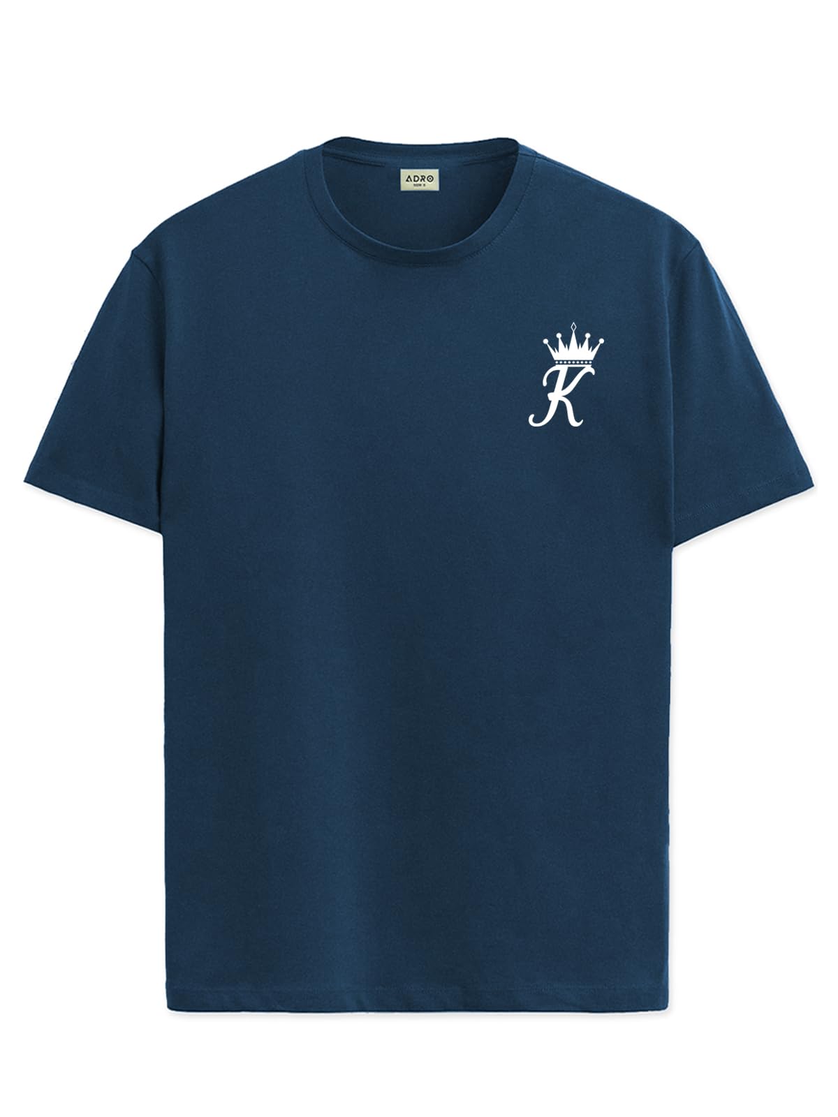 ADRO Men's Solid Regular Fit T-Shirt (RN24-STICK-KK-SB_Teal