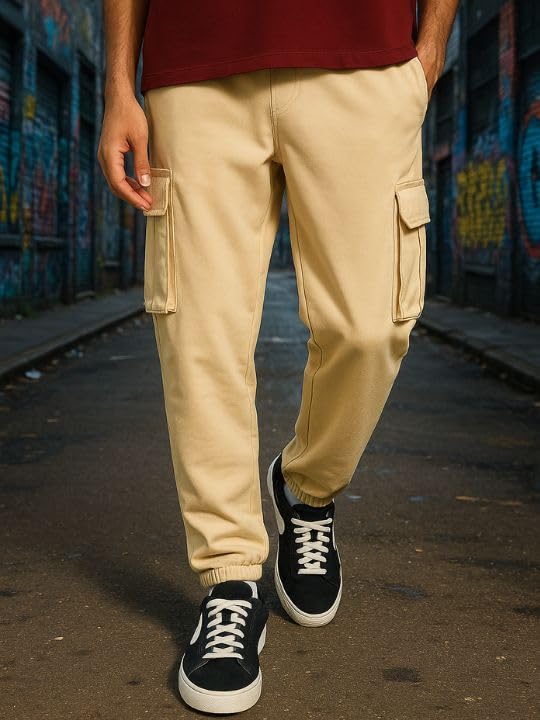 Nobero MenS Regular Sweatpants (1M-Bwjg-R0150-Et_Pebble