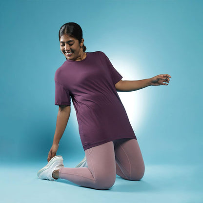 BlissClub Women The Breezy Boyfriend Tee| BreezeFlo Fabric| Oversized Relaxed fit | Tops for Women | Activewear