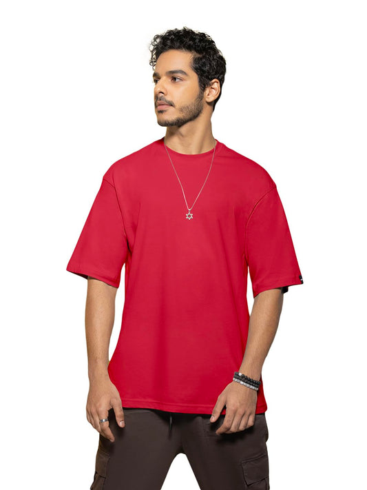 Bewakoof Mens 100% Cotton T-Shirt - Oversized Fit, Round Neck, Half Sleeves