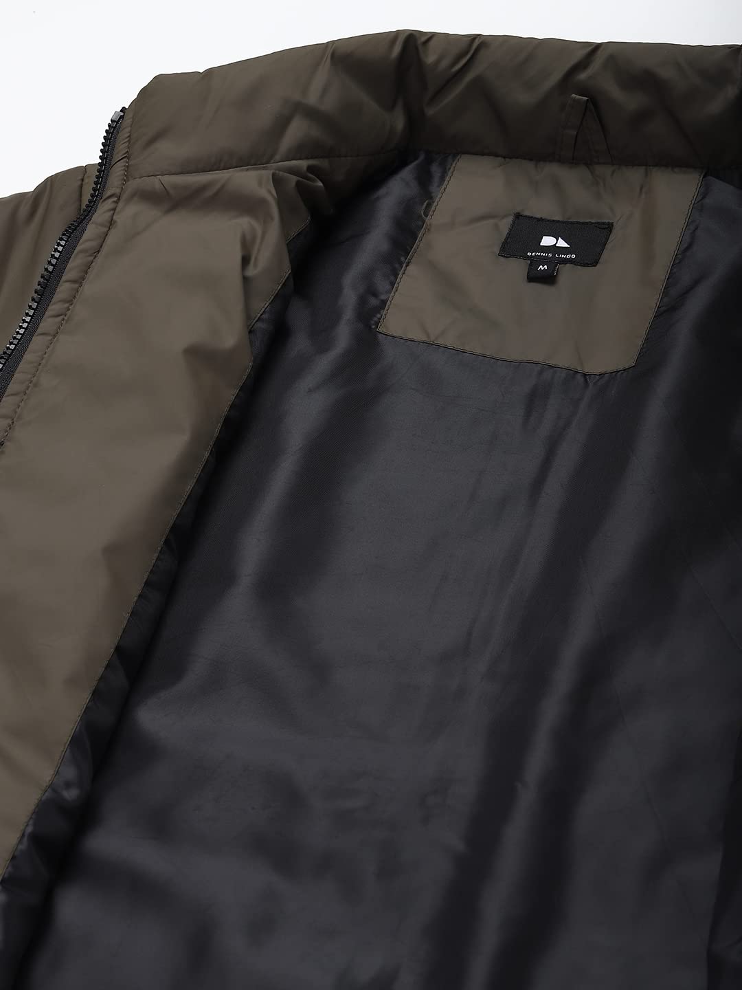 Dennis Lingo MenS Colorblocked Long-Sleeve Regular Fit Puffer Jacket - Waterproof, Lightweight, Casual Winterwear For Men (Olive