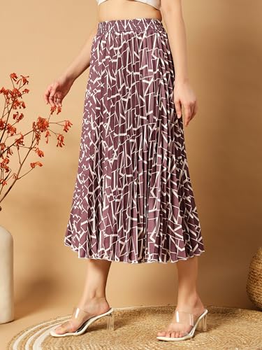 Kzully Crepe Western Skirt Purple
