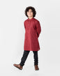 Fabindia Boy's Silk Regular Kurta (101805901_Red