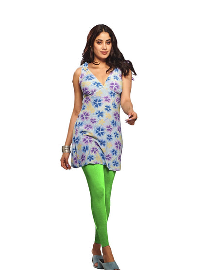Premium Viscose Stretchable Ankle Length Leggings For Women Grass Green
