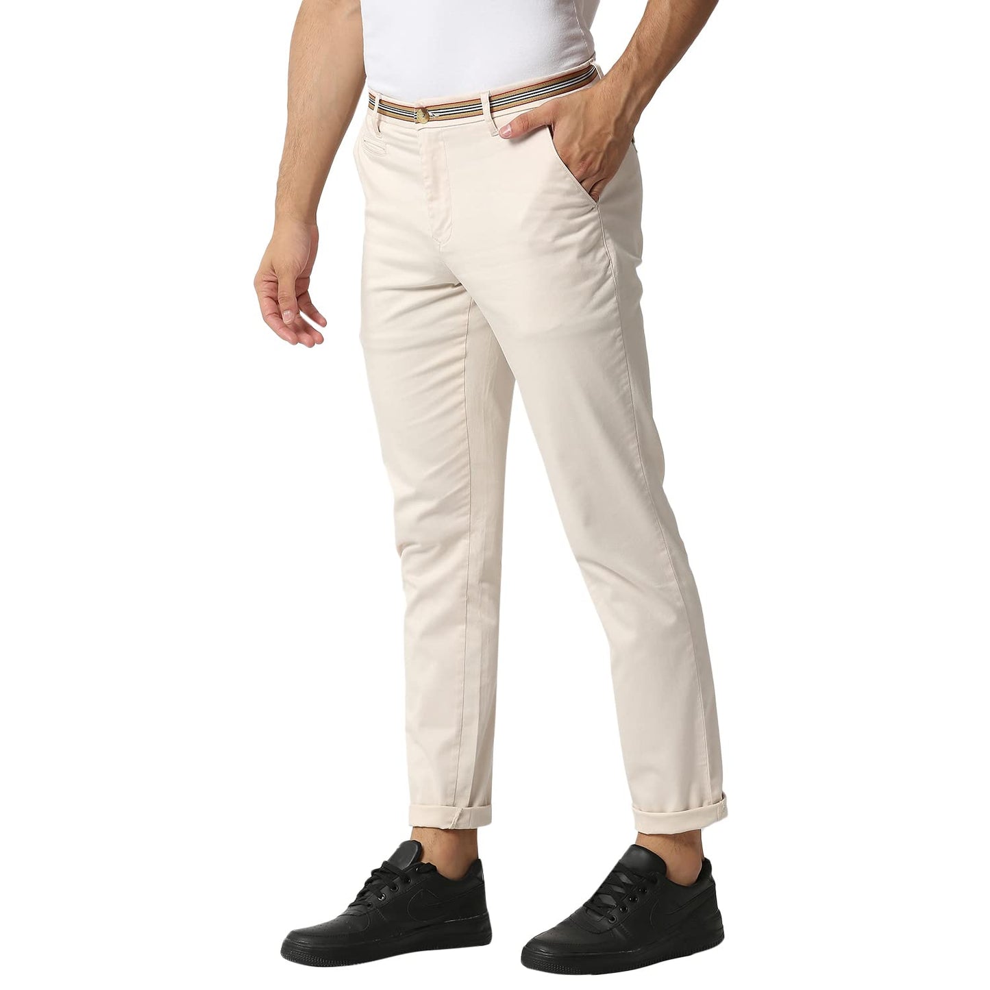 Thomas Scott Mens Solid Slim Fit Trouser Fawn