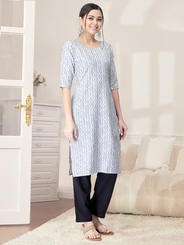 Pinkmint Kurta Set for Women Cotton Printed Straight Kurta with Pant (Pack of 1)