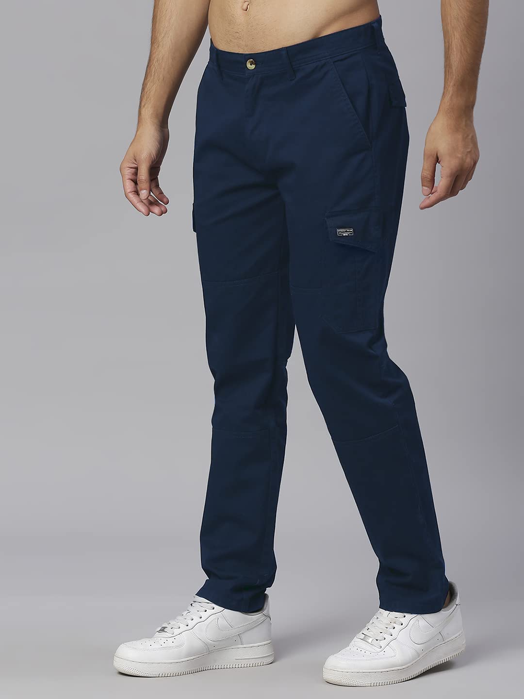Thomas Scott Mens Solid Slim Fit Trouser Navy