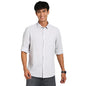 Turtle Men Cotton Linen Grey Printed Slim Fit Casual Shirt