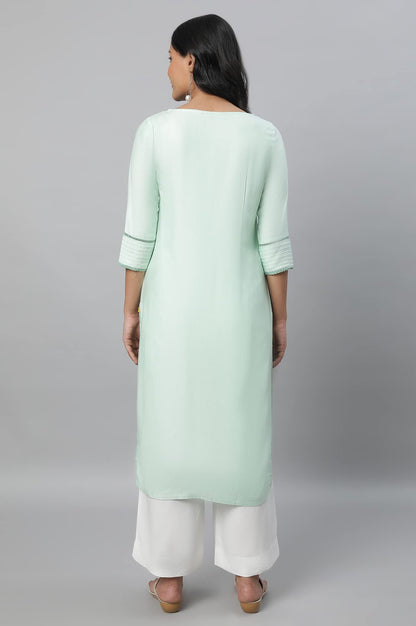 Aurelia Womens Viscose Solid Regular Kurta (23FEA12231-702550_Green