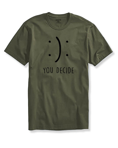 ADRO You Decide Mens Printed T-Shirts (RNR-M-DEC-OL_Olive)