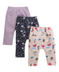 BUMZEE Baby Girls Cotton Diaper Pant/Leggings/Pyjama Pack of 3 Lavender & Peach - 6-9 Months (Peb11569D-lvd)