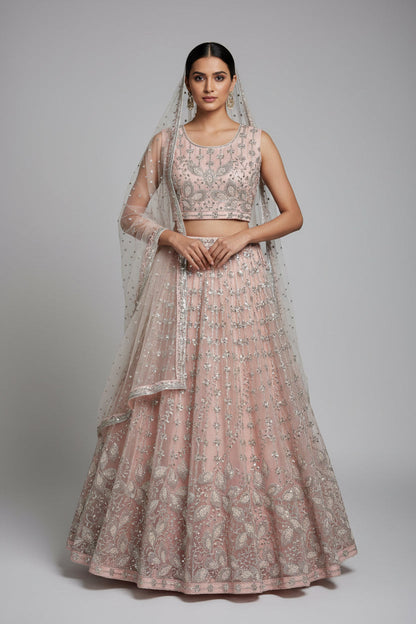 Light peach color lehenga set