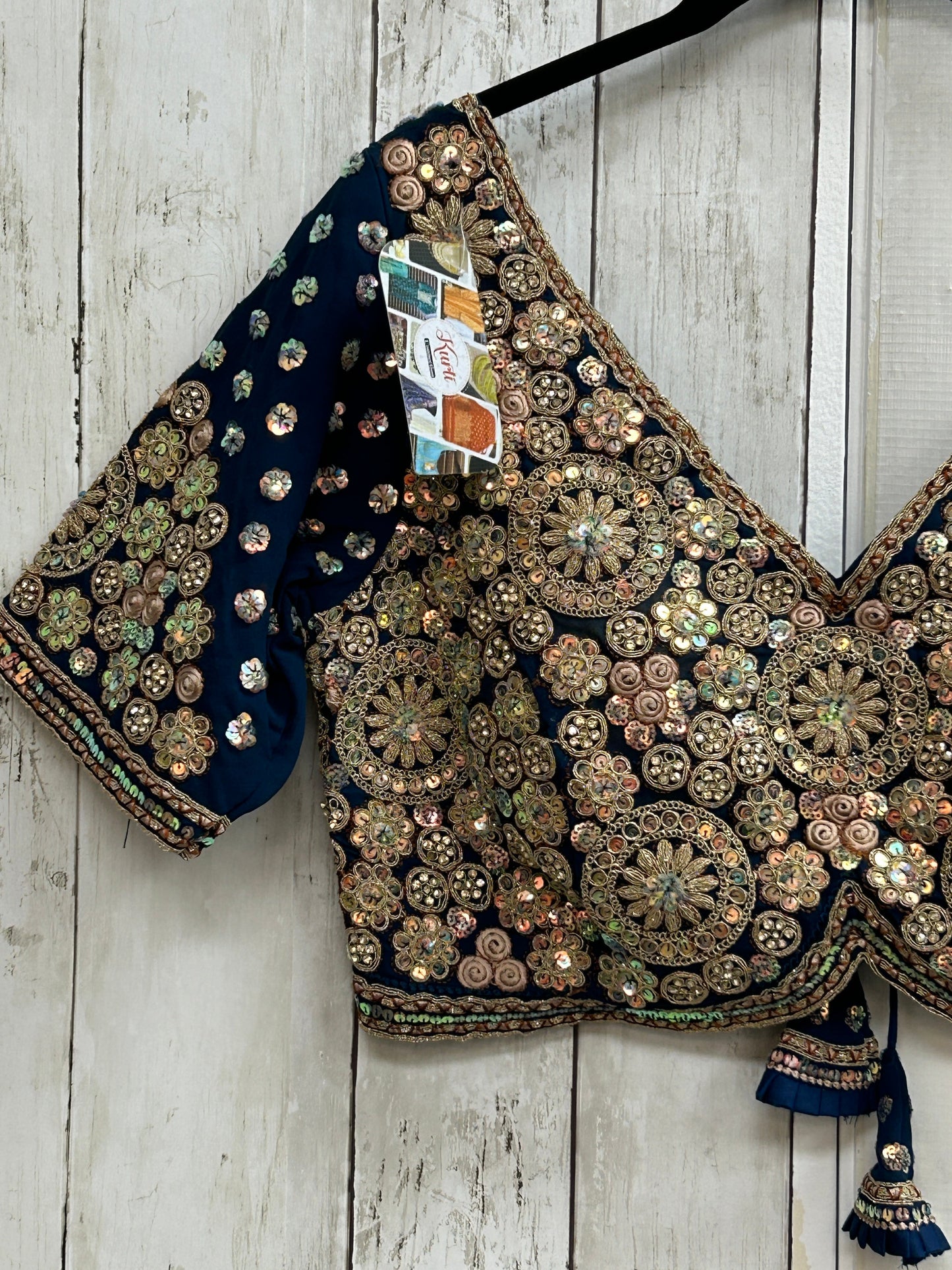 Rama blue blouse : heavy embroidery