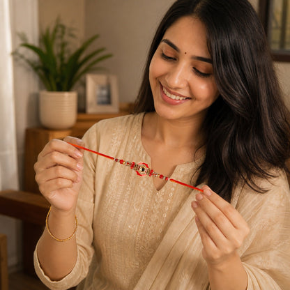 Premium Designer Multicolor Rakhi for Brother – Rakhi Thread, Rakhi Bracelet, Traditional Raksha Bandhan Gift for Bhaiya
