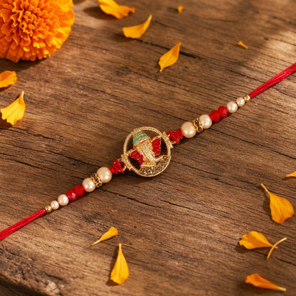Premium Designer Ganesha, Ganpati Rakhi for Brother – Rakhi Thread, Rakhi Bracelet, Traditional Raksha Bandhan Gift for Bhaiya