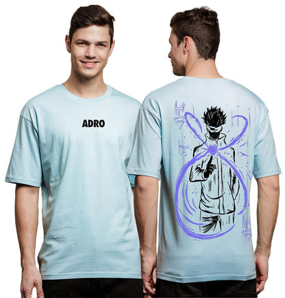 ADRO Oversize T Shirt for Men | Drop Shoulder Cotton T Shirt | Anime Oversize T-Shirt | Luffy T Shirt Gear 5| Trendy Front and B