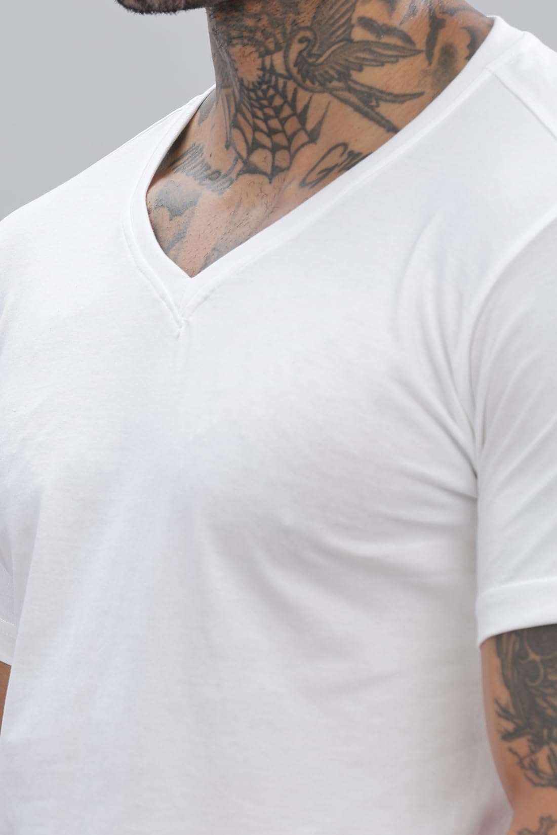 ADRO V-Neck T Shirt for Men, 100% Cotton Vneck Tshirt is Ideal for Casual wear, Workouts and Loungewear, Adding a Stylish Touch.