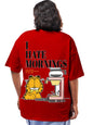 Bewakoof Official Garfield Merchandise Womens Graphic Print Oversized Fit Half Sleeve Round Neck Cotton Plus Size T-Shirt_63413