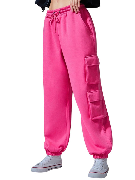 Bewakoof Women Solid Super Loose Fit Cotton Blend Joggers_624645_Pink_Xs