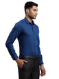 Turtle Men Pure Cotton Regular Fit Dobby Full Sleeve Blue Formal Shirt