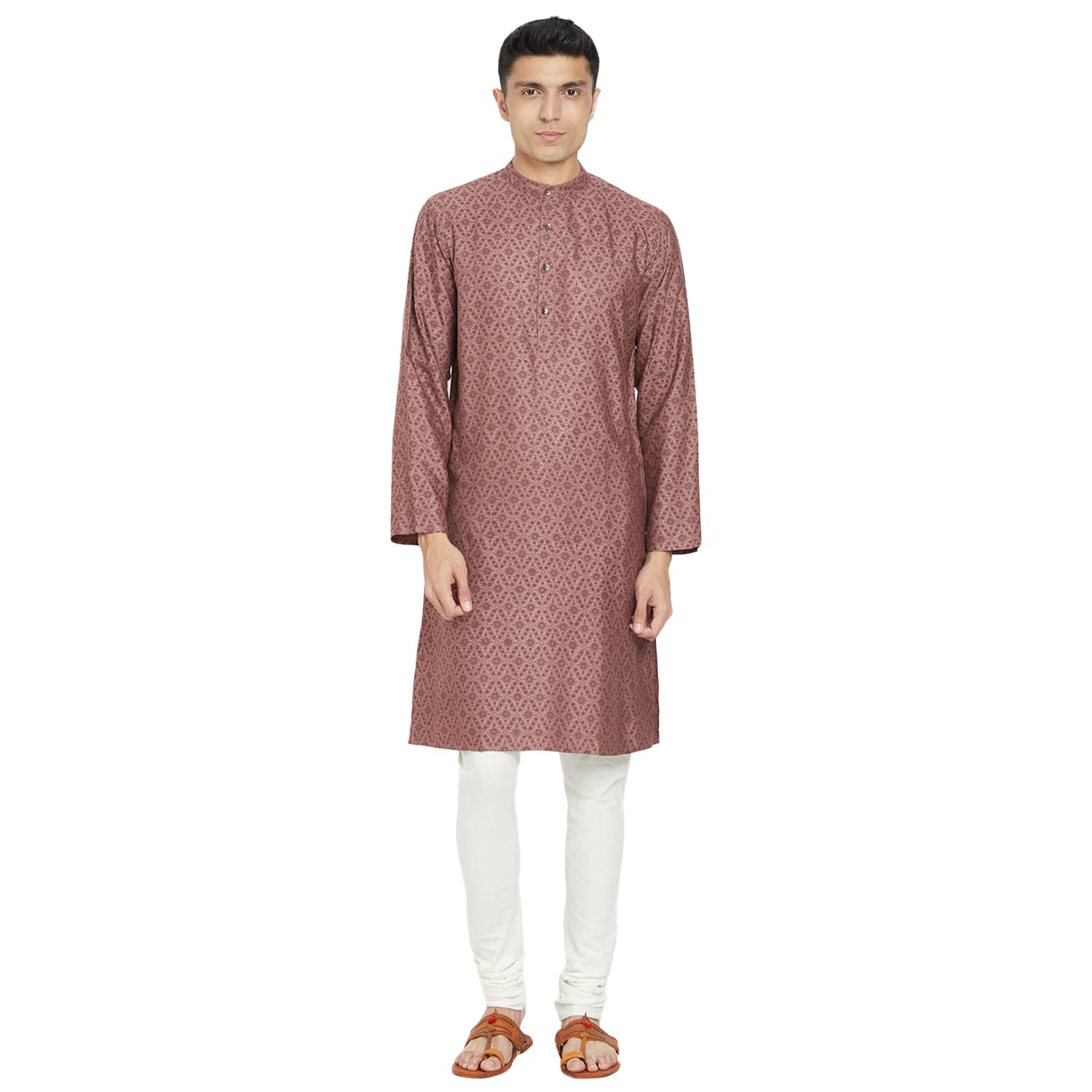 Fabindia Viscose Tussar Printed Slim Fit Kurta (Purple-Xl-10695629)